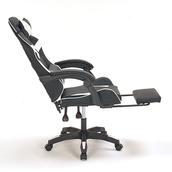 PRO G4 ΜΑΥΡΟ/ΛΕΥΚΟ PVC ΠΟΛΥΘΡΟΝΑ GAMING/ΜΕ ΥΠΟΠΟΔΙΟ