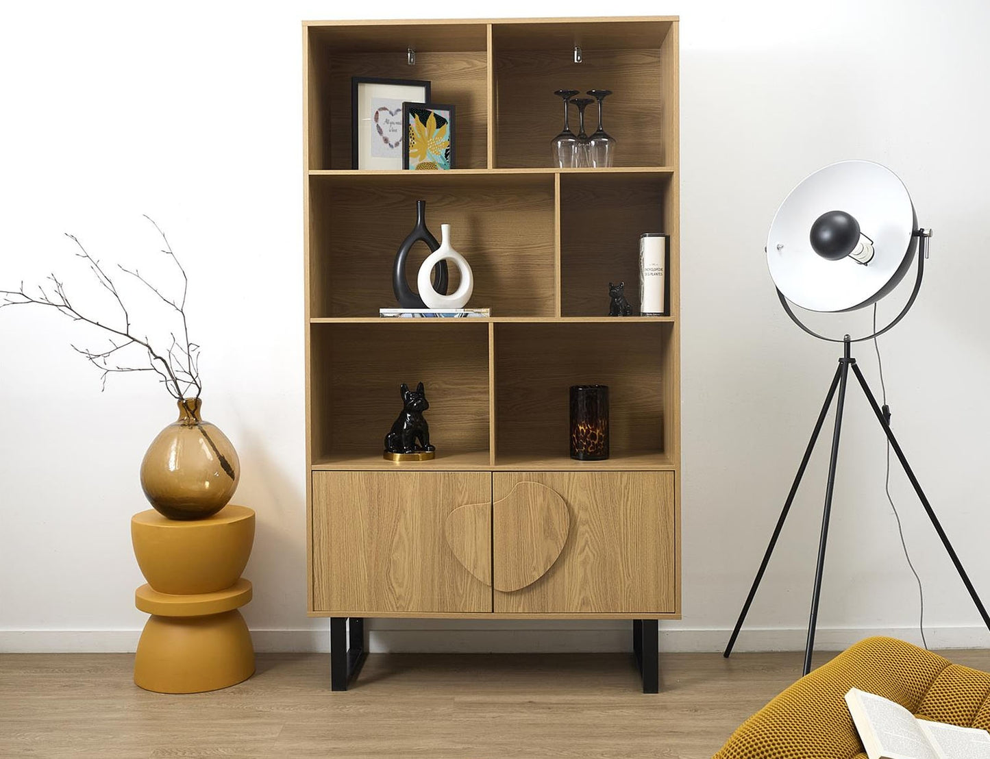 Βιβλιοθήκη Calypso με 5 ράφια (100x35x180cm) - Aπόχρωση Καφέ