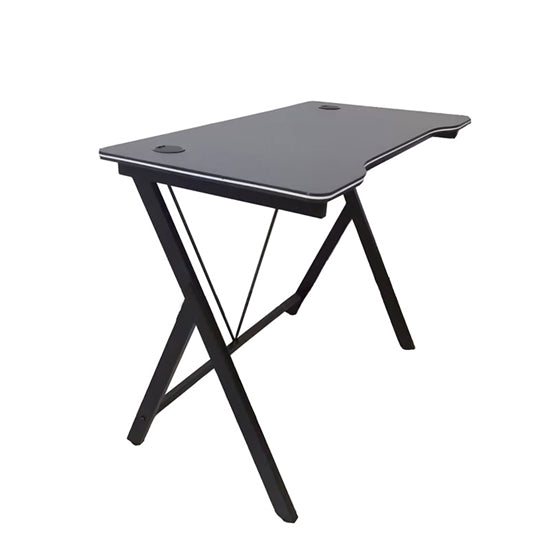 ΓΡΑΦΕΙΟ G2 100X50X75εκ.ΜΑΥΡΟ MDF/ΜΑΥΡΟ ΜΕΤΑΛΛΙΚΟ