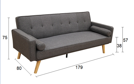 ΚΑΝΑΠΕΣ-ΚΡΕΒΑΤΙ K1 GREY ΥΦΑΣΜΑ 179X80εκ.