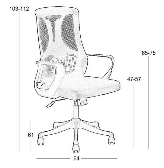 K5 ΜΑΥΡO MESH ΠΟΛΥΘΡΟΝΑ ΓΡΑΦΕΙΟΥ