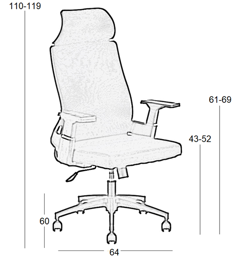Μ2 ΜΑΥΡO MESH ΠΟΛΥΘΡΟΝΑ ΓΡΑΦΕΙΟΥ