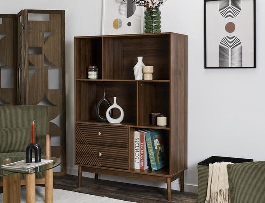 Βιβλιοθήκη Tiffany με 5 ράφια (100x35x140cm) - Aπόχρωση Καφέ