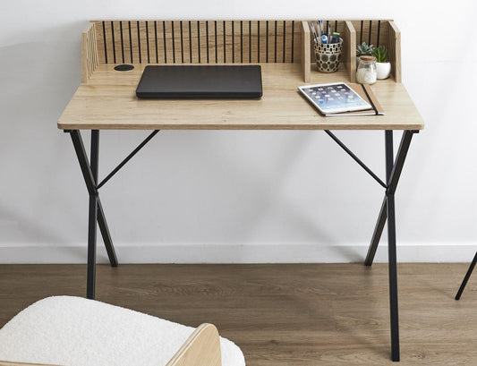 Γραφείο Klaus Home Deco Factory με 2 διαμερίσματα αποθήκευσης και διαστάσεις 90x50x84.5cm