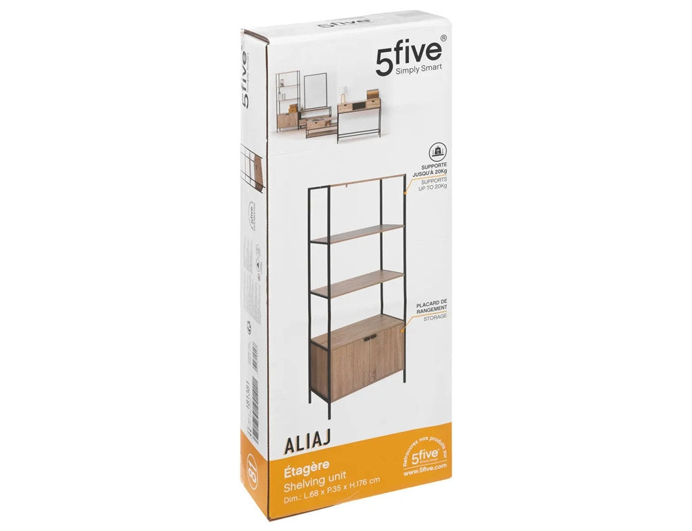 Ραφιέρα Aliaj 5five με 3 ράφια, χώρο αποθήκευσης ( 68x35x176 cm )