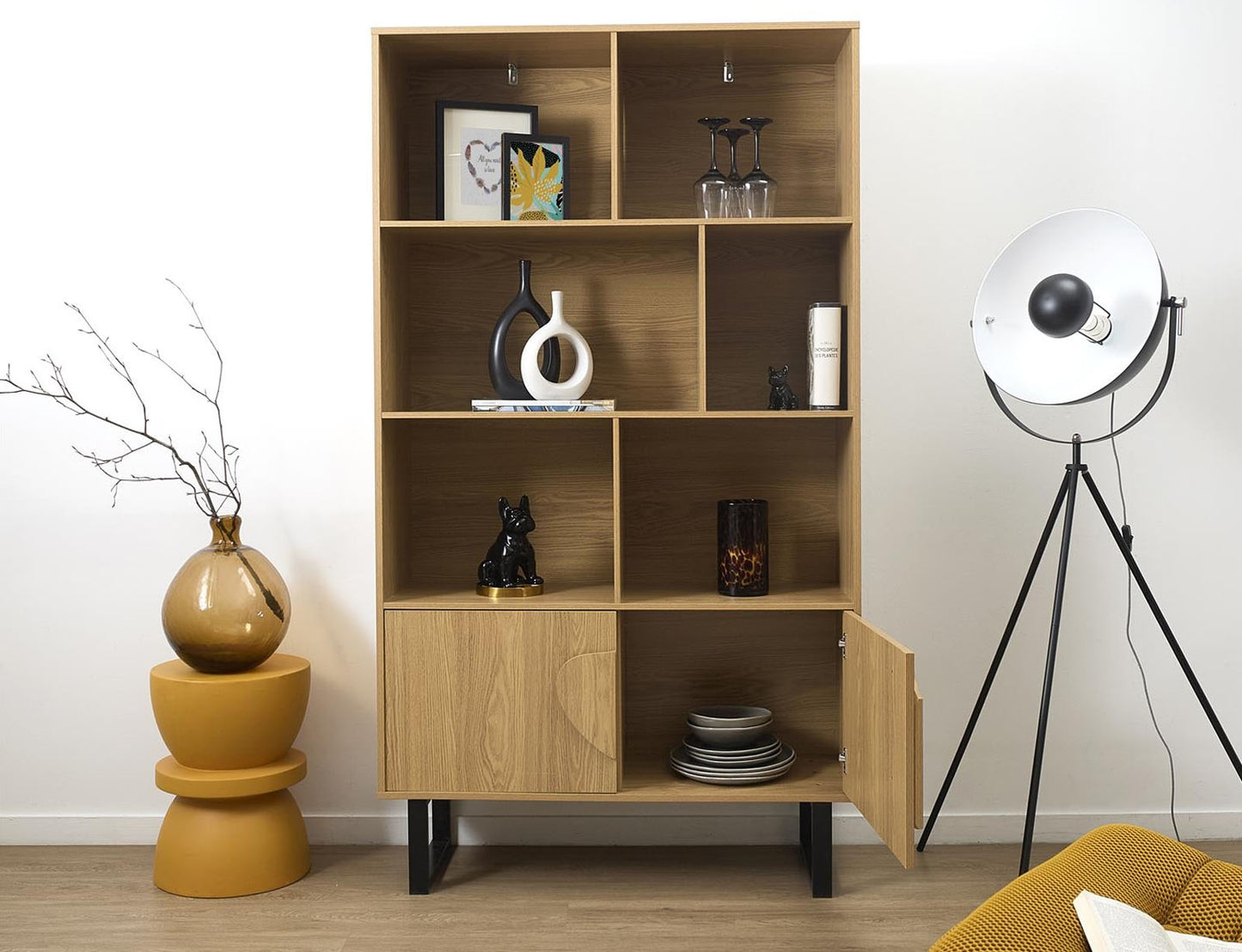 Βιβλιοθήκη Calypso  με 5 ράφια (100x35x180cm) - Aπόχρωση Καφέ