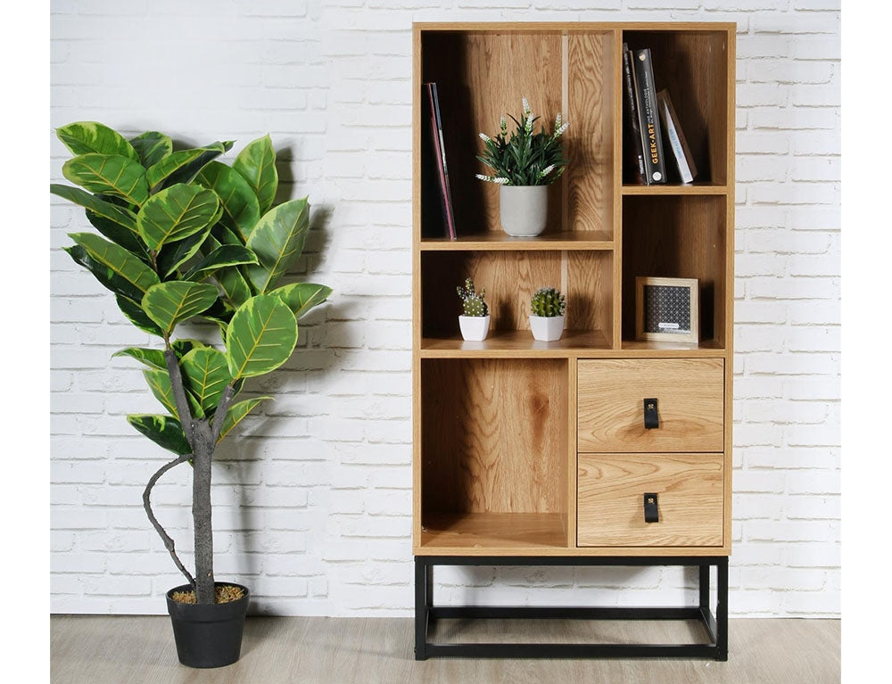 Βιβλιοθήκη Abbott με 5 ράφια (60x29x120cm) - Aπόχρωση Ξύλου