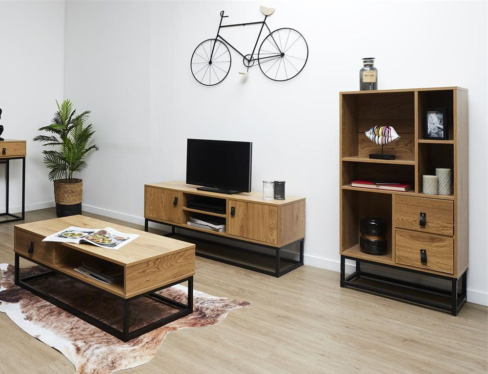 Βιβλιοθήκη Abbott με 5 ράφια (60x29x120cm) - Aπόχρωση Ξύλου