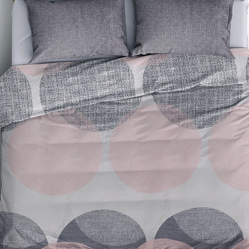 Σετ παπλωματοθήκη Leron Cotton Box 4 τμχ Διπλή (200x220) χρώμα γκρι - Image 2