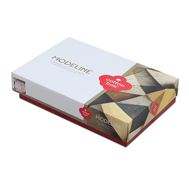 Σετ παπλωματοθήκη Leron Cotton Box 4 τμχ Διπλή (200x220) χρώμα γκρι - Image 3