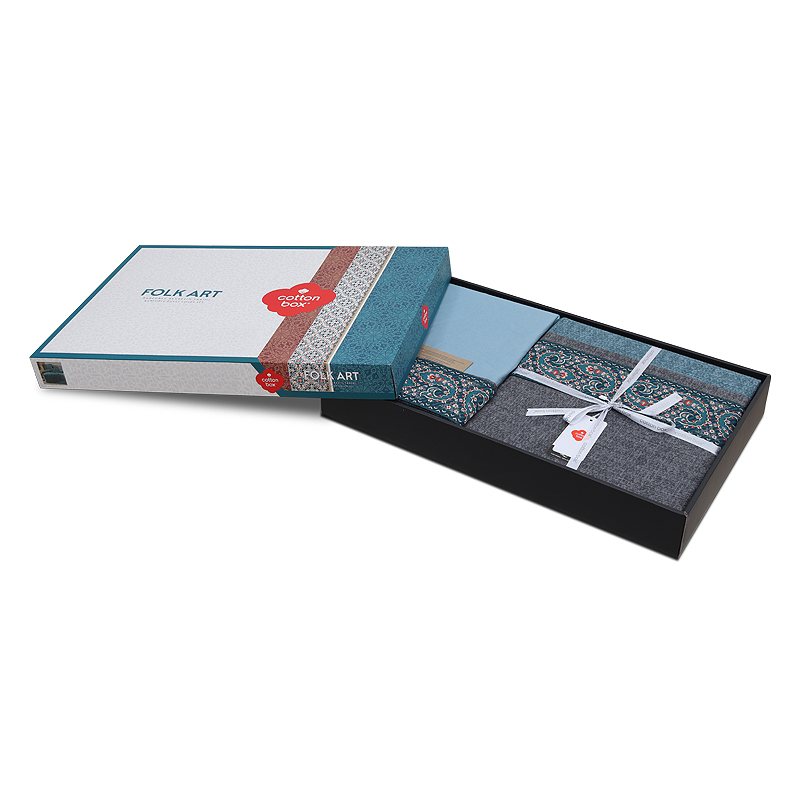 Σετ παπλωματοθήκη Ema Cotton Box 3 τμχ Μονή (160x220) χρώμα πετρόλ - Image 4