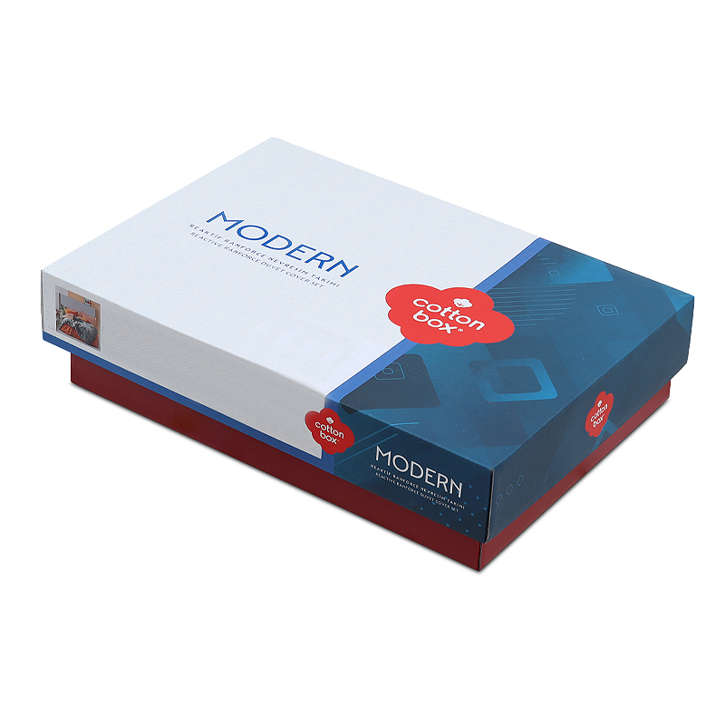 Σετ παπλωματοθήκη Stark Cotton Box 4 τμχ Διπλή (200x220) χρώμα cinnamon - μπλε - Image 3