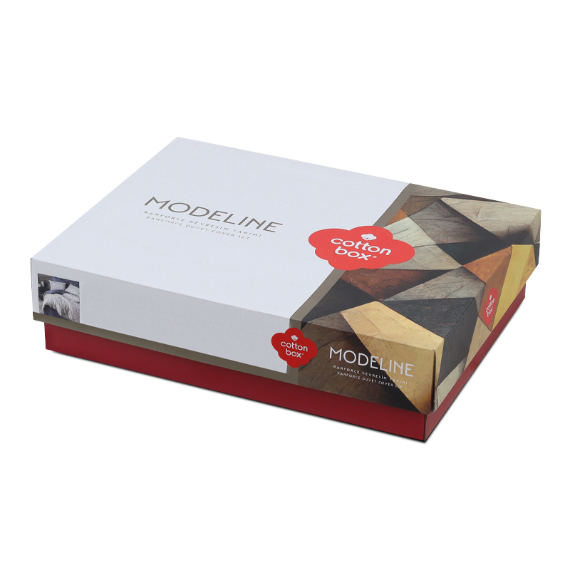 Σετ παπλωματοθήκη Nitsa Cotton Box 3 τμχ Μονή (160x220) χρώμα σκούρο μπλε - γκρι - Image 4