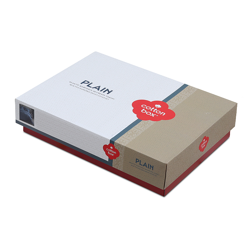 Σετ παπλωματοθήκη Plain Cotton Box 4 τμχ Διπλή (200x220) χρώμα ανθρακί - Image 3