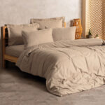 Σετ παπλωματοθήκη Plaid Cotton Box 3 τμχ Μονή (160×220) χρώμα mink