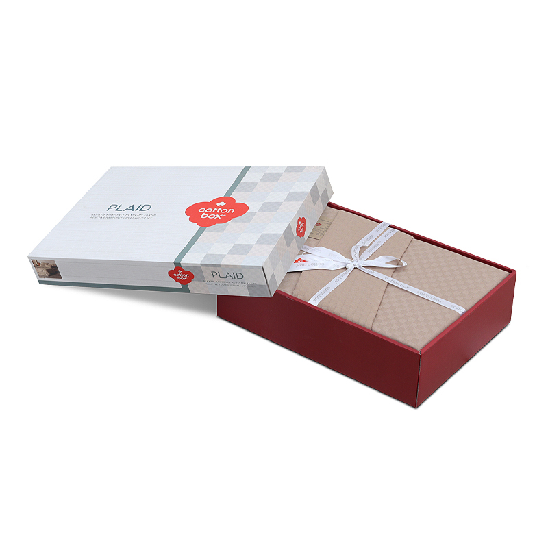 Σετ παπλωματοθήκη Plaid Cotton Box 3 τμχ Μονή (160x220) χρώμα mink - Image 4
