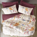 Σετ παπλωματοθήκη Flos Cotton Box 4 τμχ Διπλή (200×220) χρώμα μπορντώ