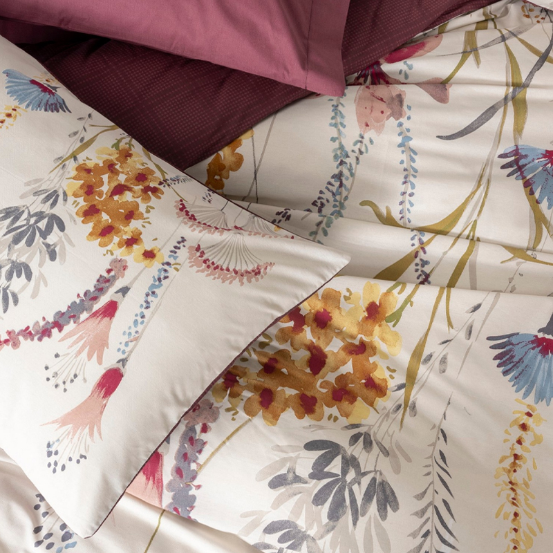 Σετ παπλωματοθήκη Flos Cotton Box 4 τμχ Διπλή (200x220) χρώμα μπορντώ - Image 2
