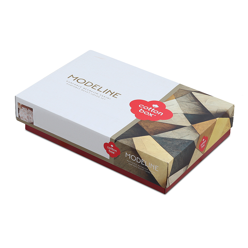 Σετ παπλωματοθήκη Flos Cotton Box 4 τμχ Διπλή (200x220) χρώμα μπορντώ - Image 3