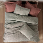 Σετ παπλωματοθήκη Mote Cotton Box 4 τμχ Διπλή (200×220) χρώμα κόκκινο – γκρι