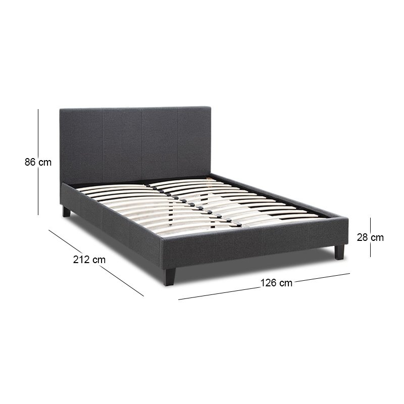 Κρεβάτι Flat Megapap υφασμάτινο χρώμα ανθρακί 120x200εκ. - Image 8