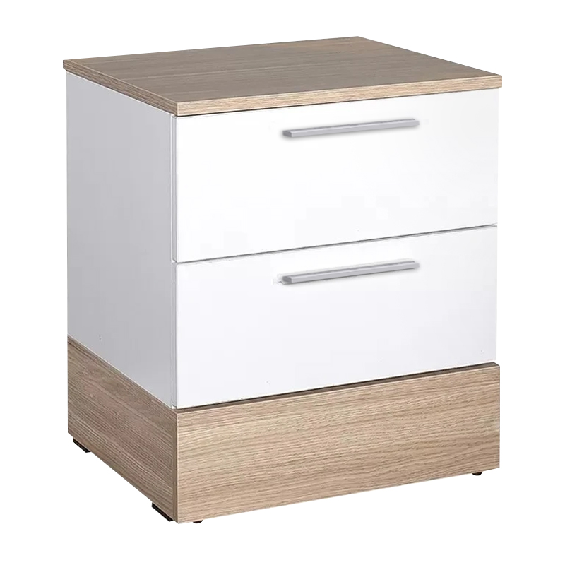 Κομοδίνo Base Megapap χρώμα λευκό – sonoma 45x40x52εκ.