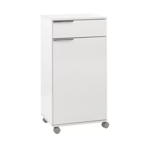 Ντουλάπι Diamond Megapap τροχήλατο χρώμα λευκό gloss 50x40x100εκ.