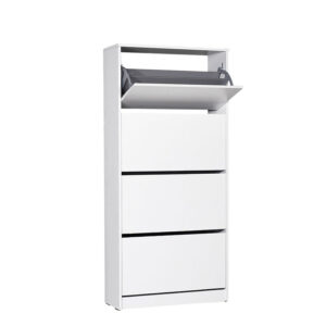 Παπουτσοθήκη Flat Duo Megapap 24 ζευγών χρώμα λευκό 73x26x157εκ.
