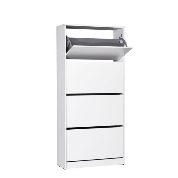 Παπουτσοθήκη Flat Duo Megapap 24 ζευγών χρώμα λευκό 73x26x157εκ.