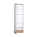 Βιβλιοθήκη Base Megapap χρώμα oak – λευκό 60x26x197εκ.