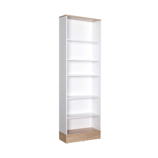 Βιβλιοθήκη Base Megapap χρώμα oak – λευκό 60x26x197εκ.
