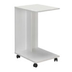 Τραπεζάκι βοηθητικό C-Shaped Megapap χρώμα λευκό gloss 35x45x65εκ.