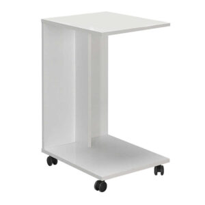 Τραπεζάκι βοηθητικό C-Shaped Megapap χρώμα λευκό gloss 35x45x65εκ.