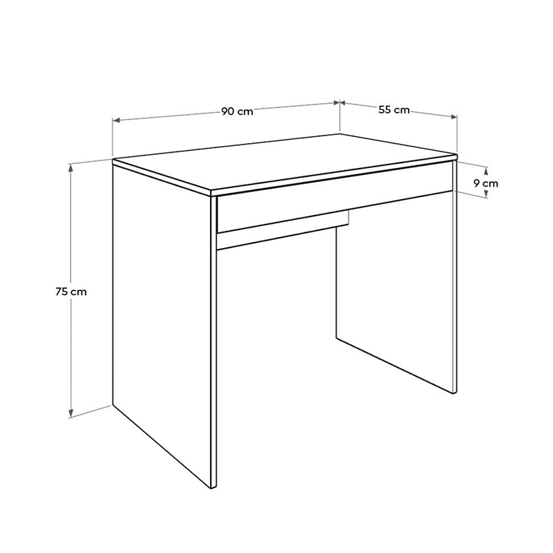 Γραφείο εργασίας Vareno Megapap χρώμα λευκό 90x55x75εκ. - Image 5
