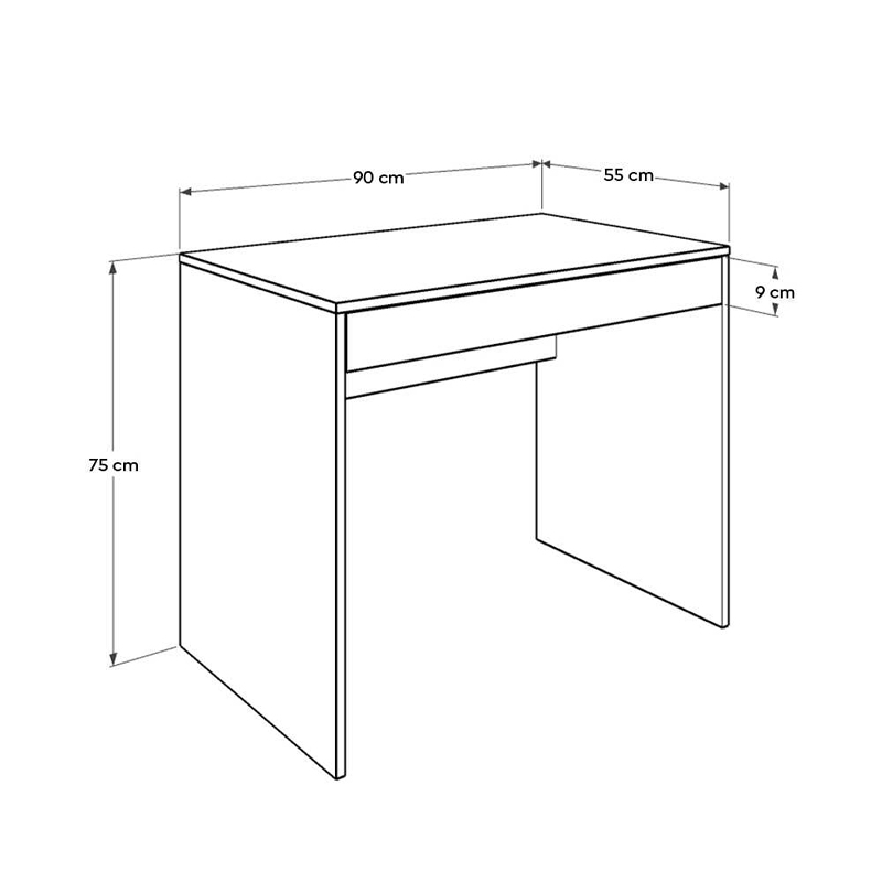 Γραφείο εργασίας Vareno Megapap χρώμα florida oak 90x55x75εκ. - Image 4