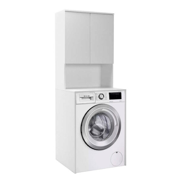 Έπιπλο πλυντηρίου Ceza Megapap χρώμα λευκό 65x60x182εκ.