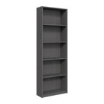 Βιβλιοθήκη Max Megapap χρώμα ανθρακί 58x23x170εκ.