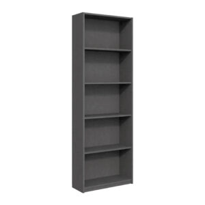 Βιβλιοθήκη Max Megapap χρώμα ανθρακί 58x23x170εκ.
