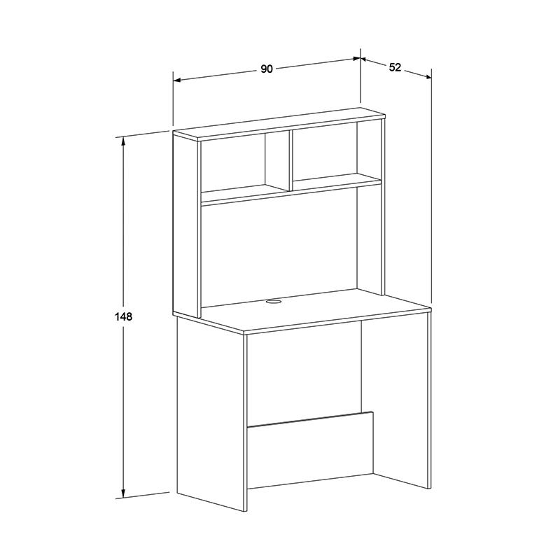 Γραφείο εργασίας Trendline Megapap χρώμα λευκό 90x52x148εκ. - Image 4