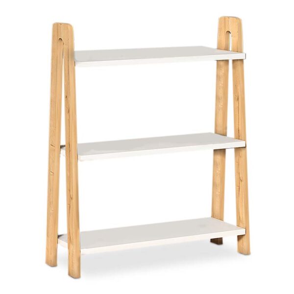 Βιβλιοθήκη Como Megapap χρώμα λευκό – oak 63x22x80εκ.