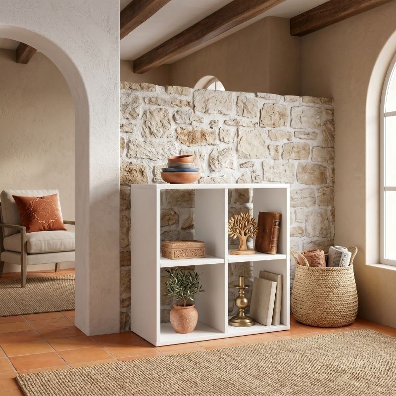 Βιβλιοθήκη Cube Megapap χρώμα λευκό 60x30x60εκ. - Image 3