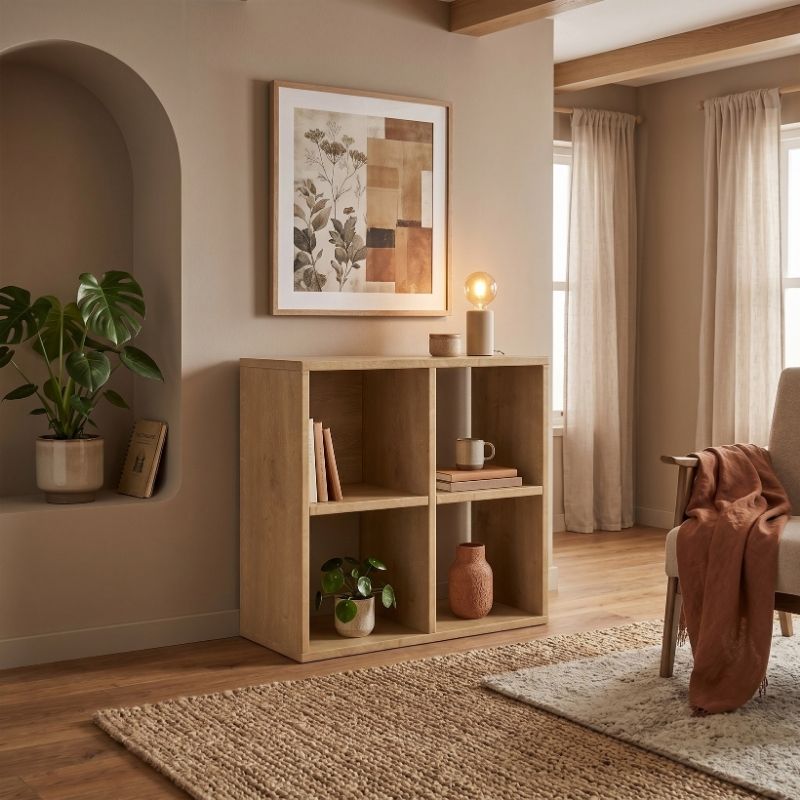 Βιβλιοθήκη Cube Megapap χρώμα sapphire oak 60x30x60εκ. - Image 3