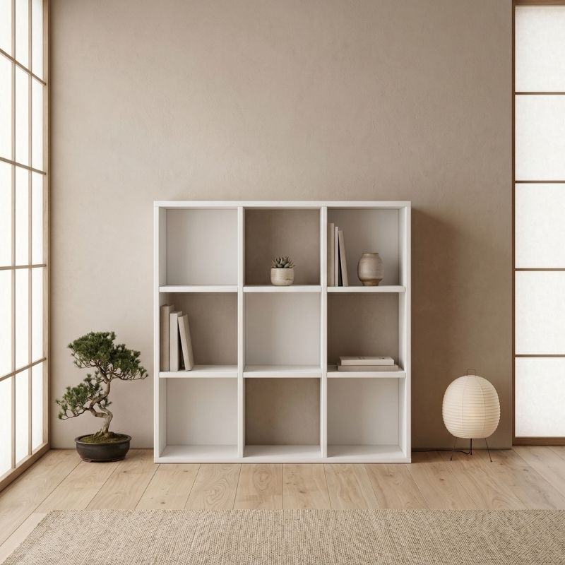 Βιβλιοθήκη Cube Megapap χρώμα λευκό 90x30x90εκ. - Image 2