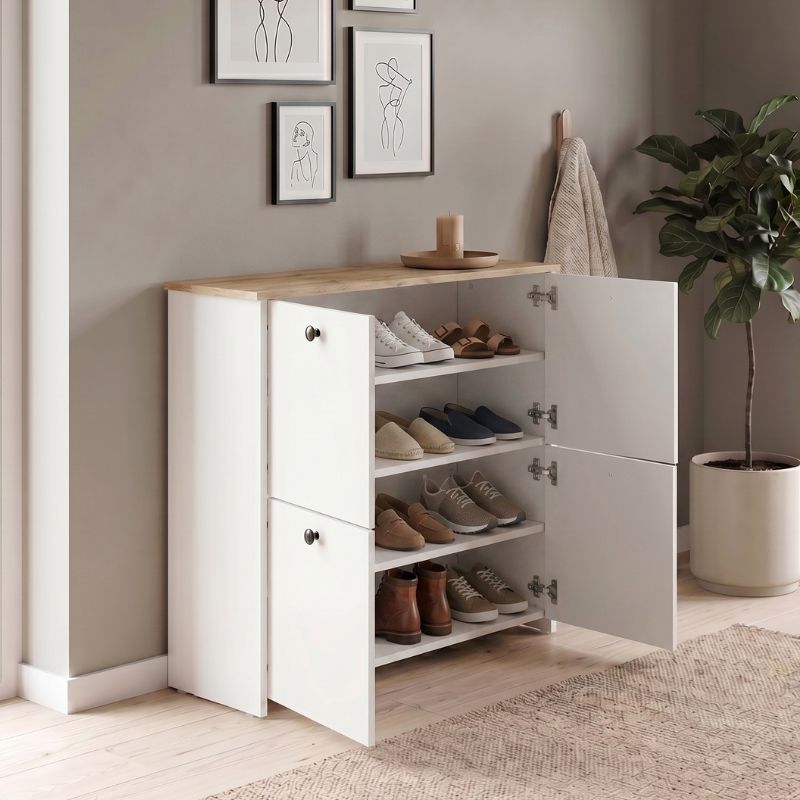 Παπουτσοθήκη Palma Megapap χρώμα λευκό - sapphire oak 90x35x90εκ. - Image 2