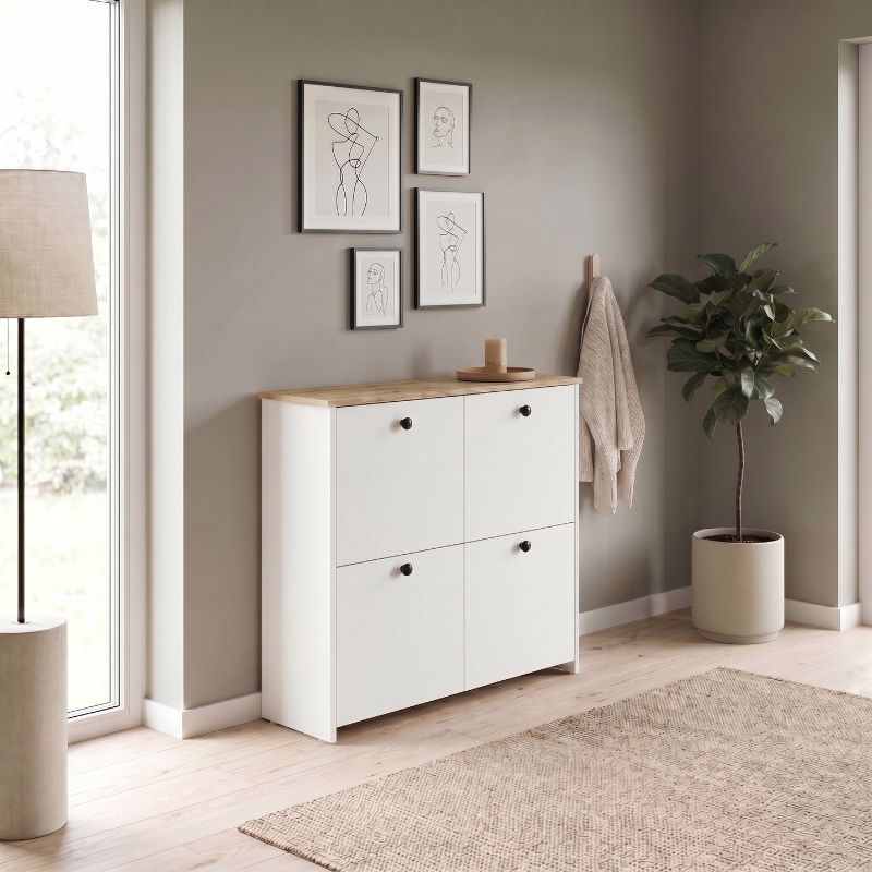 Παπουτσοθήκη Palma Megapap χρώμα λευκό - sapphire oak 90x35x90εκ. - Image 3