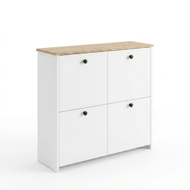 Παπουτσοθήκη Palma Megapap χρώμα λευκό - sapphire oak 90x35x90εκ. - Image 4