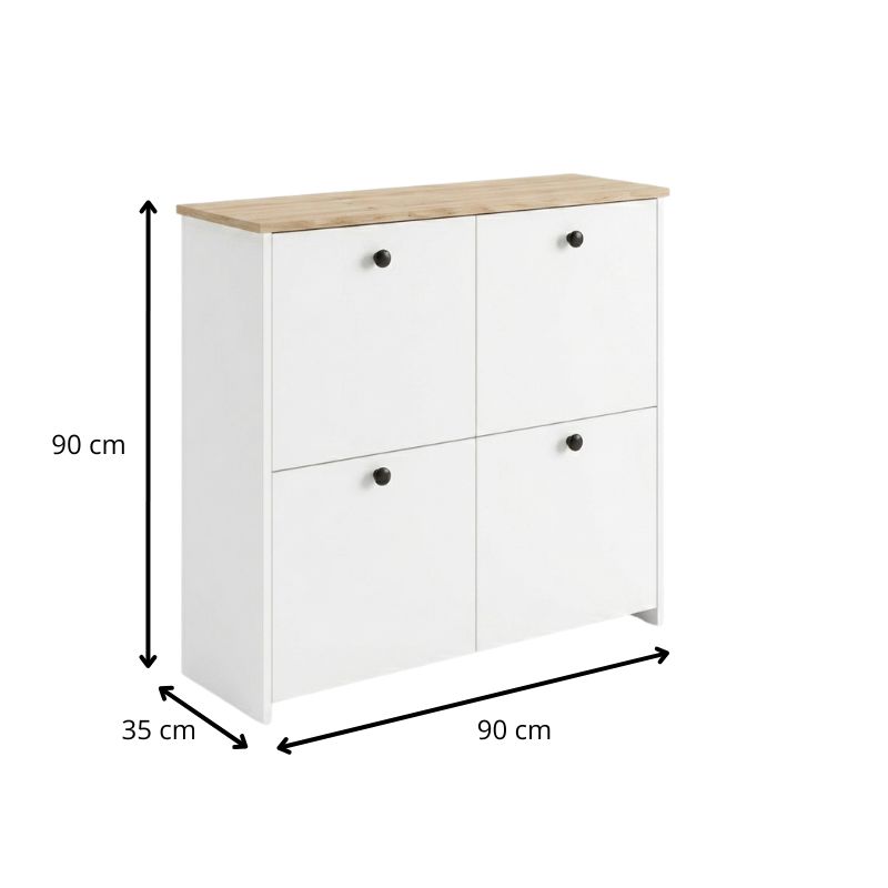 Παπουτσοθήκη Palma Megapap χρώμα λευκό - sapphire oak 90x35x90εκ. - Image 5