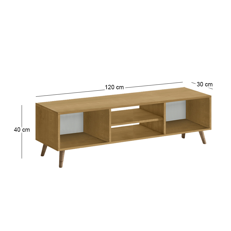Έπιπλο τηλεόρασης Loren Megapap χρώμα sapphire oak 120x30x40εκ. - Image 3