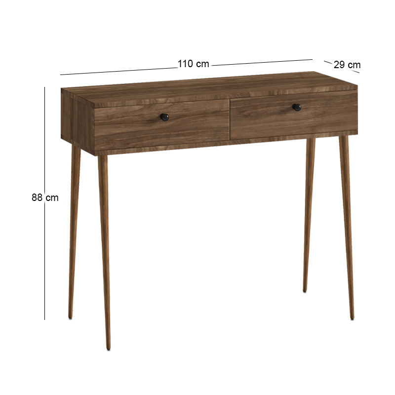Κονσόλα Alis Megapap χρώμα καρυδί 110x29x88εκ. - Image 4