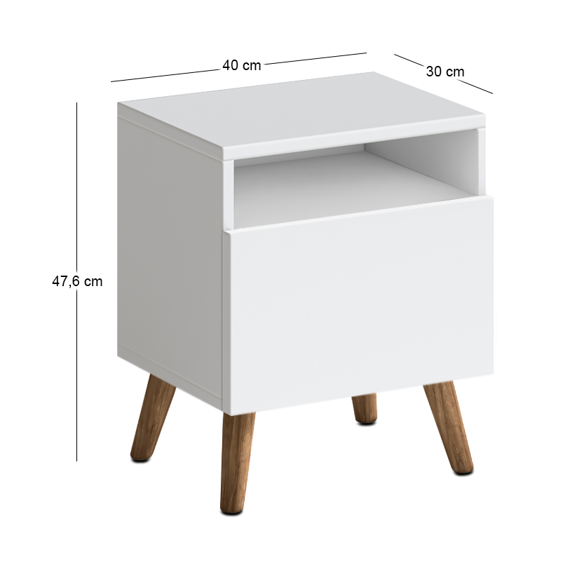 Κομοδίνο Sole Megapap χρώμα λευκό 40x30x47,6εκ. - Image 4